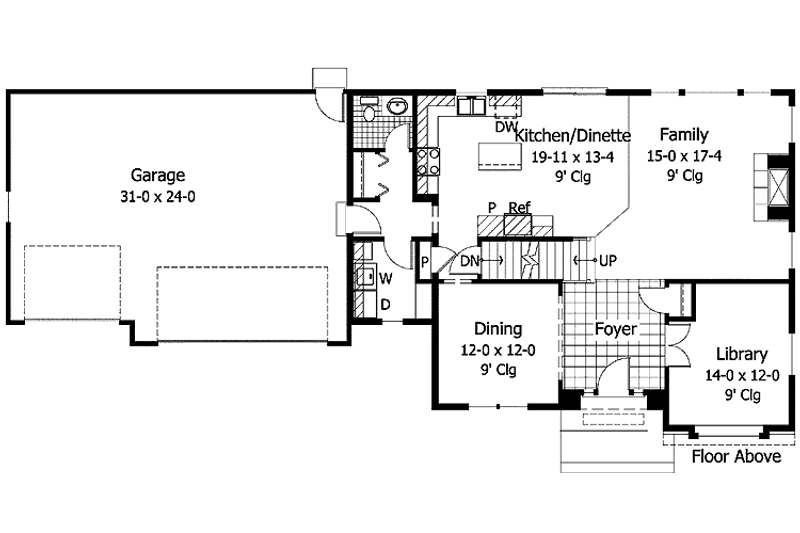 Home Plan - Floor Plan - Main Floor for Traditional House Plan #51-761 - 3 bed, 2.5 bath