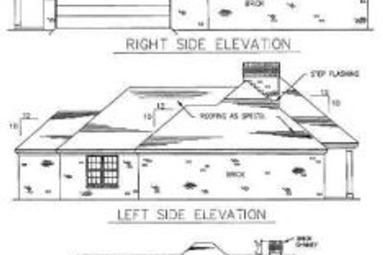 Exterior - Rear Elevation for Southern House Plan #16-136 - 3 bed, 2 bath