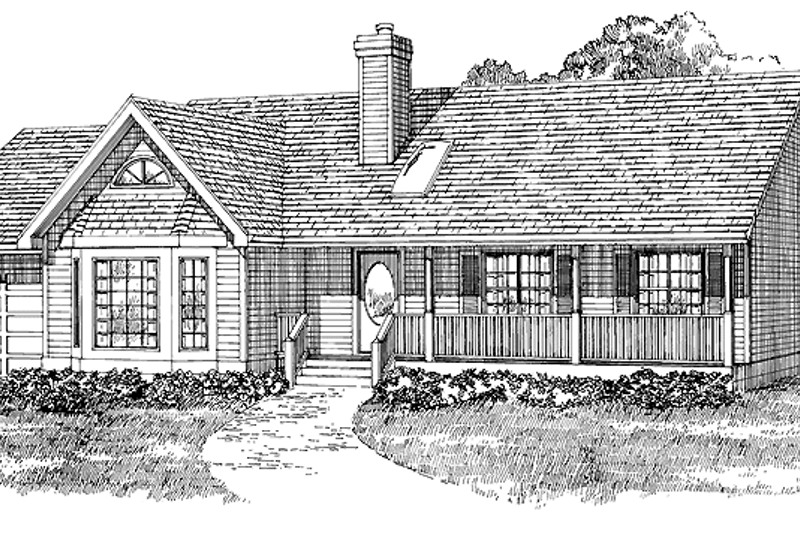 House Blueprint - Country Exterior - Front Elevation Plan #47-762