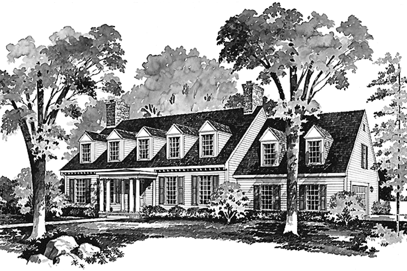 House Blueprint - Colonial Exterior - Front Elevation Plan #72-691