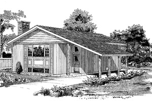 Dream House Plan - Exterior - Front Elevation for Contemporary House Plan #47-673 - 3 bed, 1.5 bath