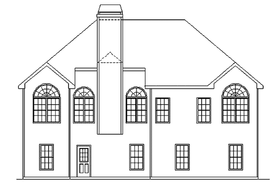 Exterior - Rear Elevation for Mediterranean House Plan #927-68 - 3 bed, 2 bath