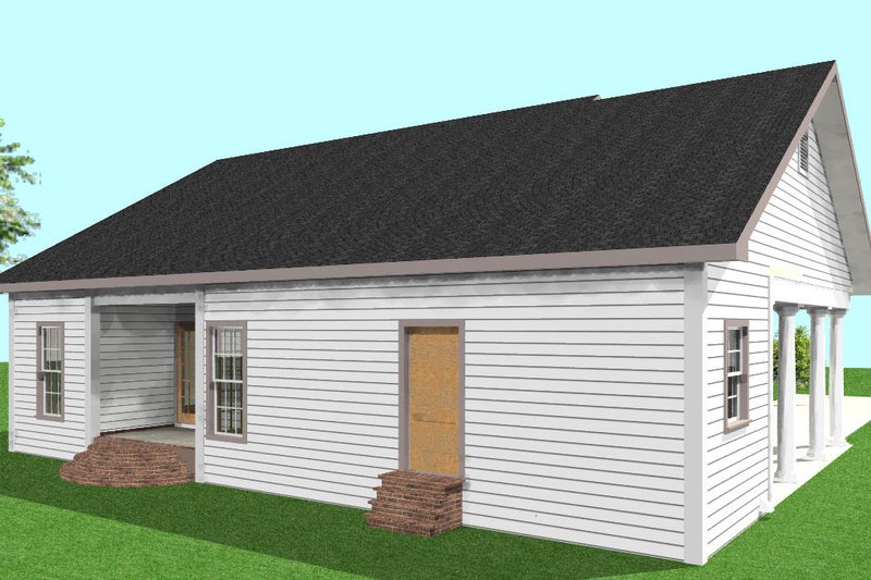 Dream House Plan - Exterior - Rear Elevation for Country House Plan #44-160 - 2 bed, 2 bath