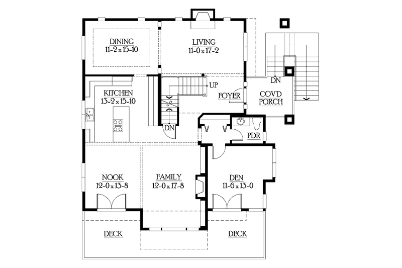 Home Plan - Floor Plan - Main Floor for Prairie House Plan #132-471 - 4 bed, 3.5 bath
