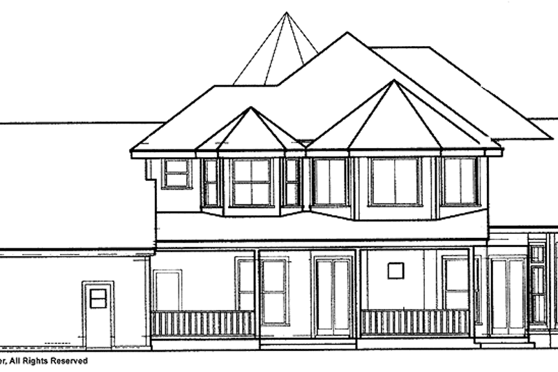 House Blueprint - Exterior - Rear Elevation for Victorian House Plan #417-545 - 4 bed, 3.5 bath