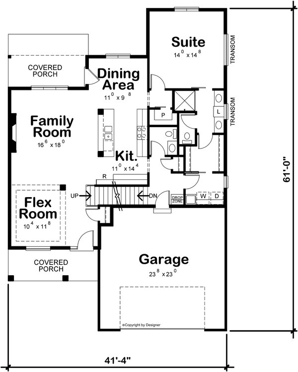Architectural House Design - Contemporary Floor Plan - Main Floor Plan #20-2483