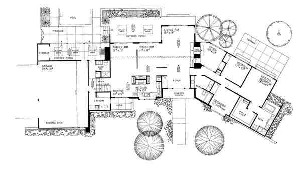Architectural House Design - Ranch Floor Plan - Main Floor Plan #72-742