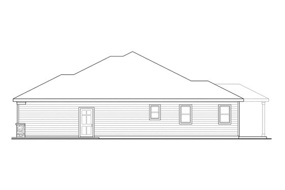 Exterior - Other Elevation for Ranch House Plan #124-902 - 3 bed, 2 bath