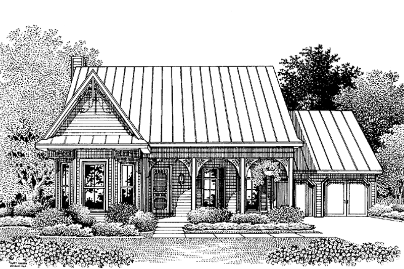Architectural House Design - Victorian Exterior - Front Elevation Plan #14-260