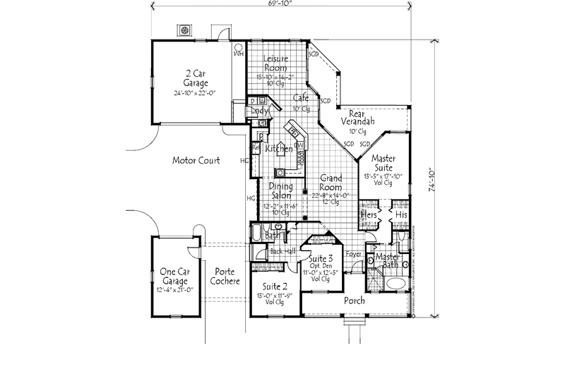 Home Plan - Floor Plan - Main Floor for Country House Plan #1007-53 - 3 bed, 2 bath