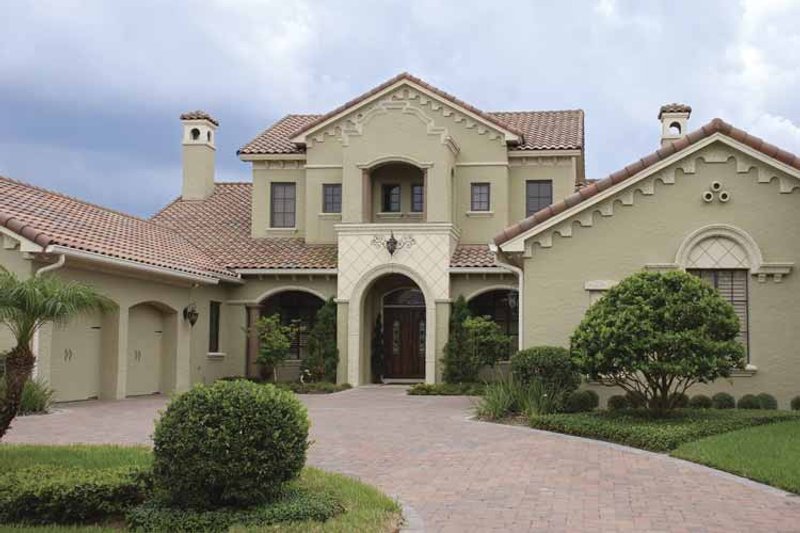 Home Plan - Exterior - Front Elevation 4 for Mediterranean House Plan #1019-14 - 5 bed, 6.5 bath