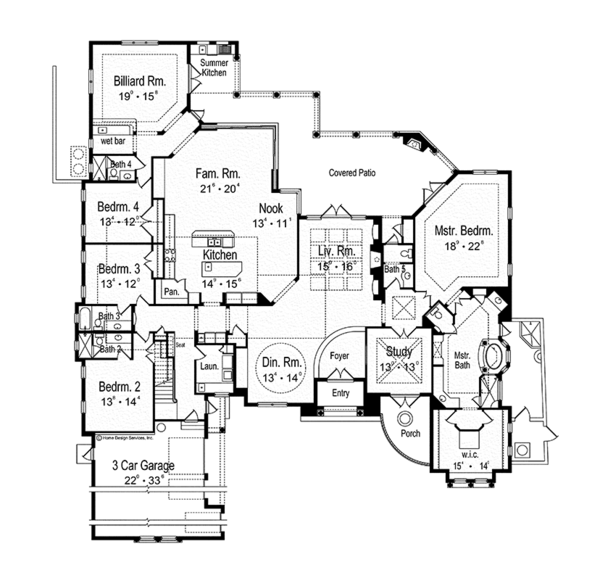 Home Plan - Mediterranean Floor Plan - Main Floor Plan #417-815