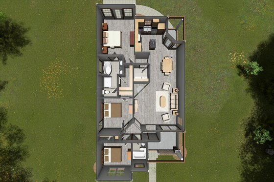 Floor Plan - Main Floor 1 for Cottage House Plan #513-2211 - 3 bed, 2 bath