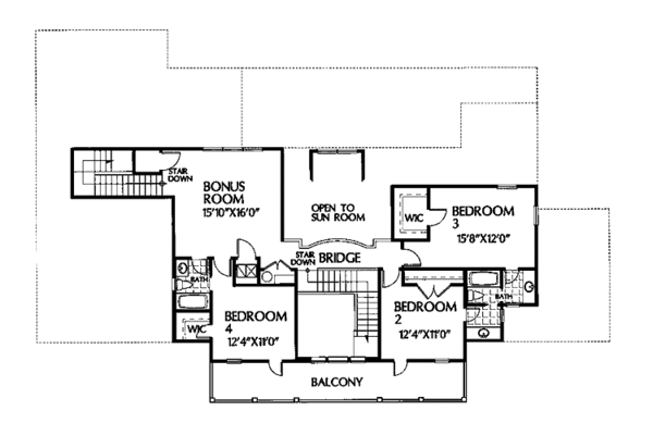House Plan Design - Southern Floor Plan - Upper Floor Plan #999-18