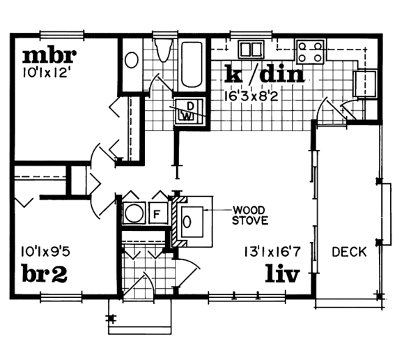 House Blueprint - Ranch Floor Plan - Main Floor Plan #47-1033
