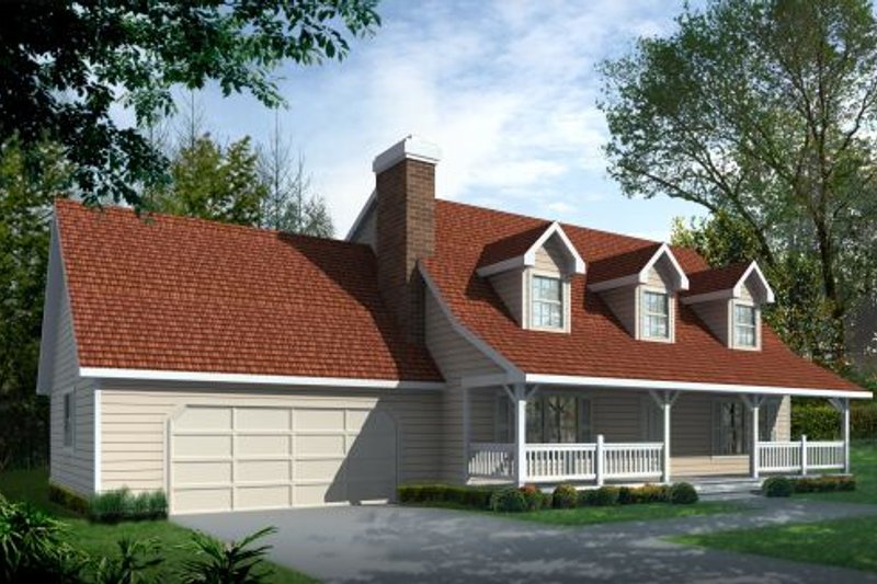 Architectural House Design - Country Exterior - Front Elevation Plan #87-203