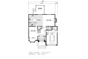 Floor Plan - Main Floor for Cottage House Plan #138-386 - 4 bed, 2.5 bath