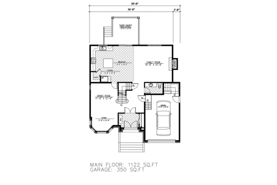Floor Plan - Main Floor for Cottage House Plan #138-386 - 4 bed, 2.5 bath