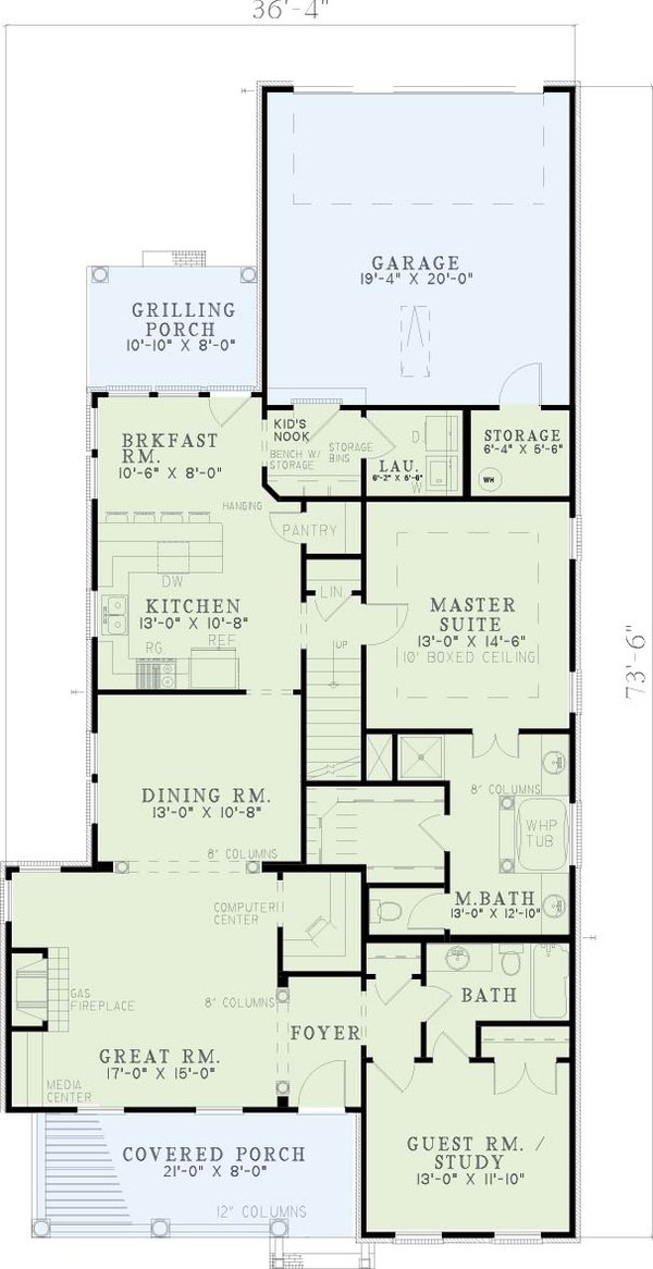 Southern Floor Plan - Main Floor Plan #17-271