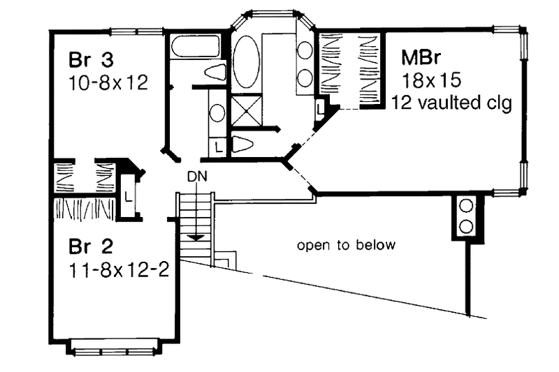 Home Plan - Floor Plan - Upper Floor for Country House Plan #320-672 - 3 bed, 2.5 bath