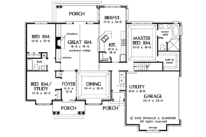 Floor Plan - Main Floor for Ranch House Plan #929-539 - 3 bed, 2 bath