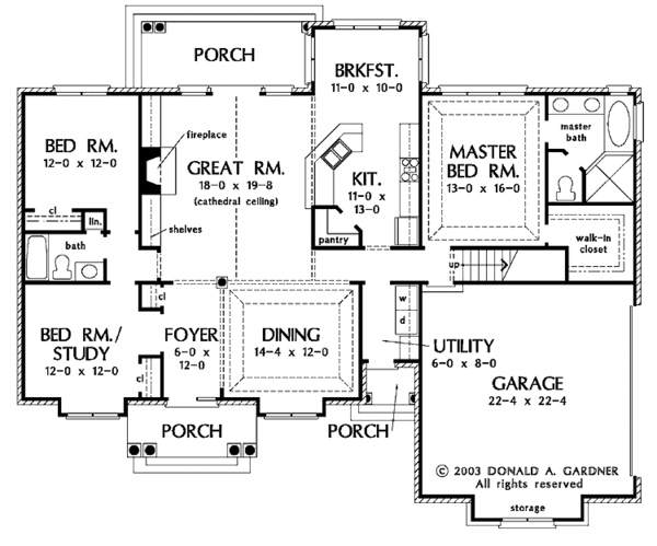 Architectural House Design - Ranch Floor Plan - Main Floor Plan #929-539