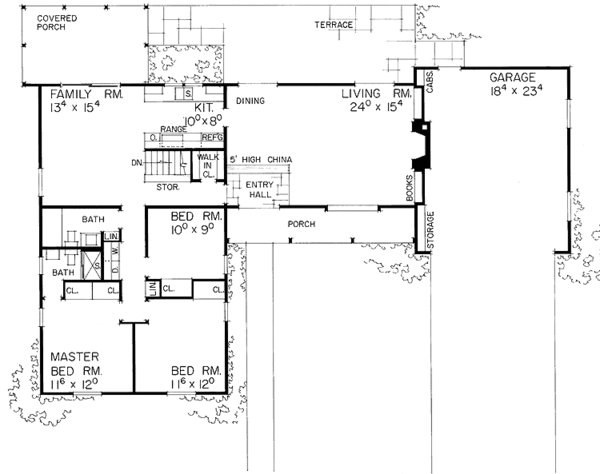 Dream House Plan - Ranch Floor Plan - Main Floor Plan #72-490