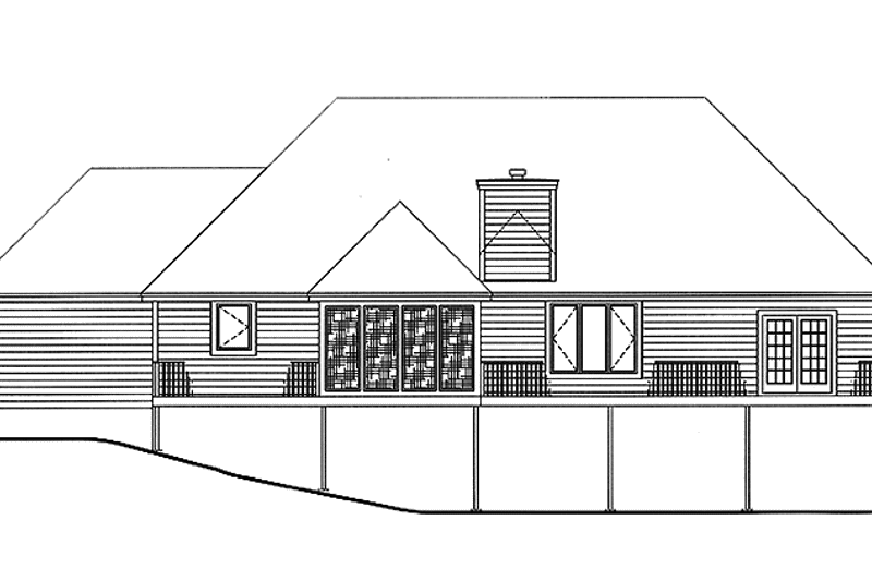 Dream House Plan - Exterior - Rear Elevation for European House Plan #320-1436 - 1 bed, 2 bath