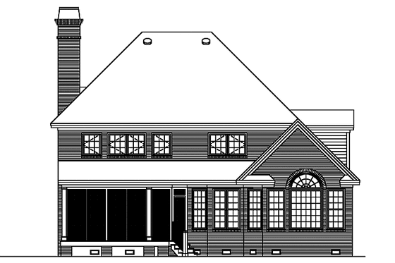 Exterior - Rear Elevation for Country House Plan #929-657 - 3 bed, 2.5 bath
