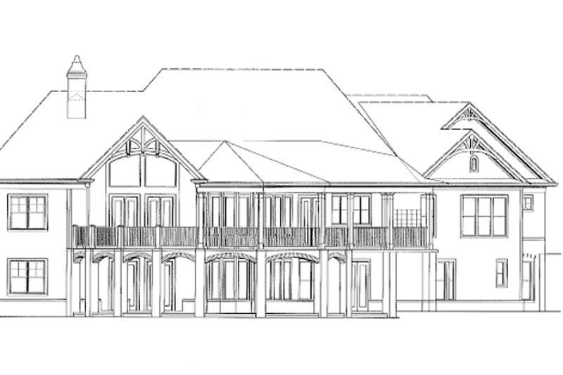 Architectural House Design - Exterior - Rear Elevation for Ranch House Plan #54-313 - 3 bed, 2.5 bath