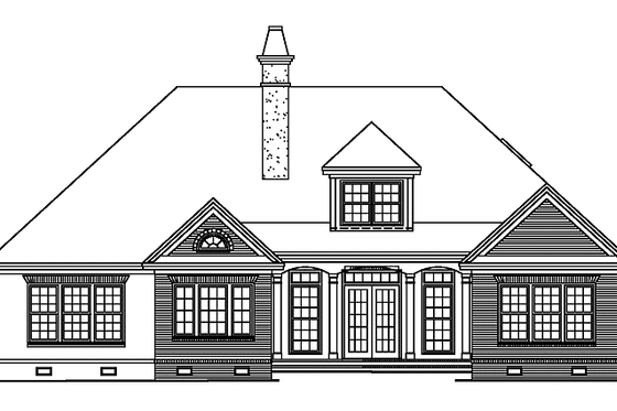 Exterior - Rear Elevation for Ranch House Plan #929-465 - 3 bed, 2 bath