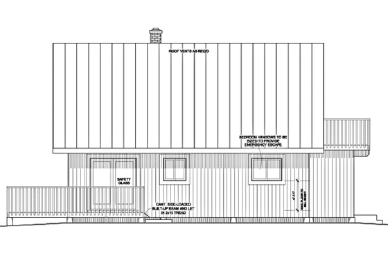 Exterior - Other Elevation 3 for Country House Plan #126-131 - 3 bed, 1 bath