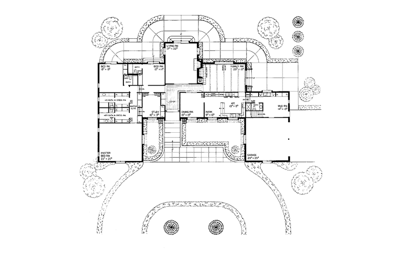 Home Plan - Floor Plan - Main Floor for Country House Plan #72-604 - 3 bed, 5 bath