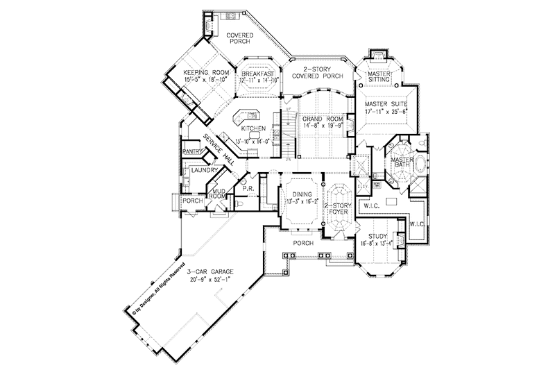 Dream House Plan - Floor Plan - Main Floor for European House Plan #54-269 - 4 bed, 4.5 bath