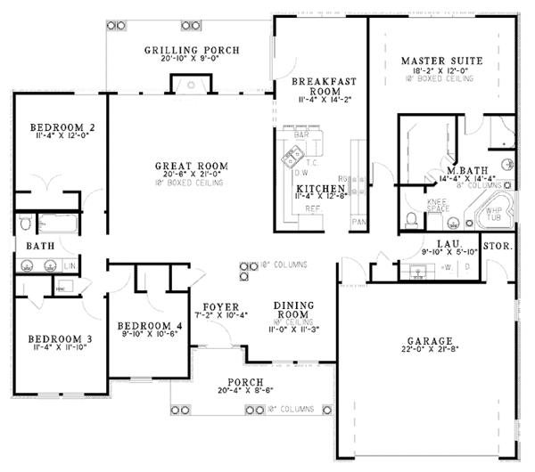 Architectural House Design - European Floor Plan - Main Floor Plan #17-3158