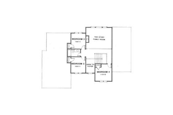 Floor Plan - Upper Floor for Traditional House Plan #129-117 - 4 bed, 2.5 bath