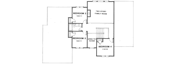 Traditional Floor Plan - Upper Floor Plan #129-117