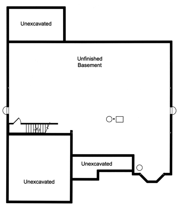 Architectural House Design - Colonial Floor Plan - Lower Floor Plan #46-866