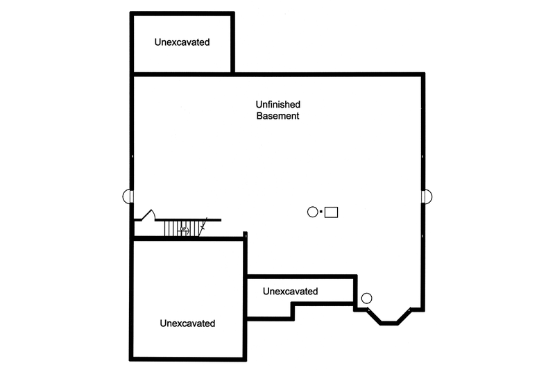Dream House Plan - Floor Plan - Lower Floor for Colonial House Plan #46-866 - 3 bed, 2 bath