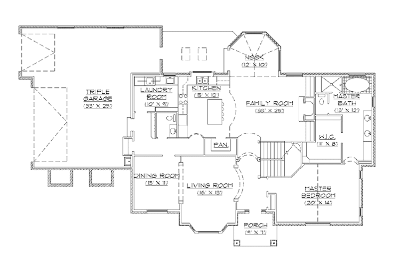 Home Plan - Floor Plan - Main Floor for Traditional House Plan #945-50 - 5 bed, 3.5 bath