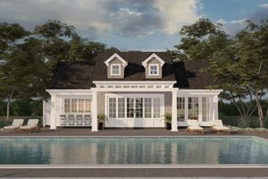 Beach Exterior - Front Elevation Plan #1114-31