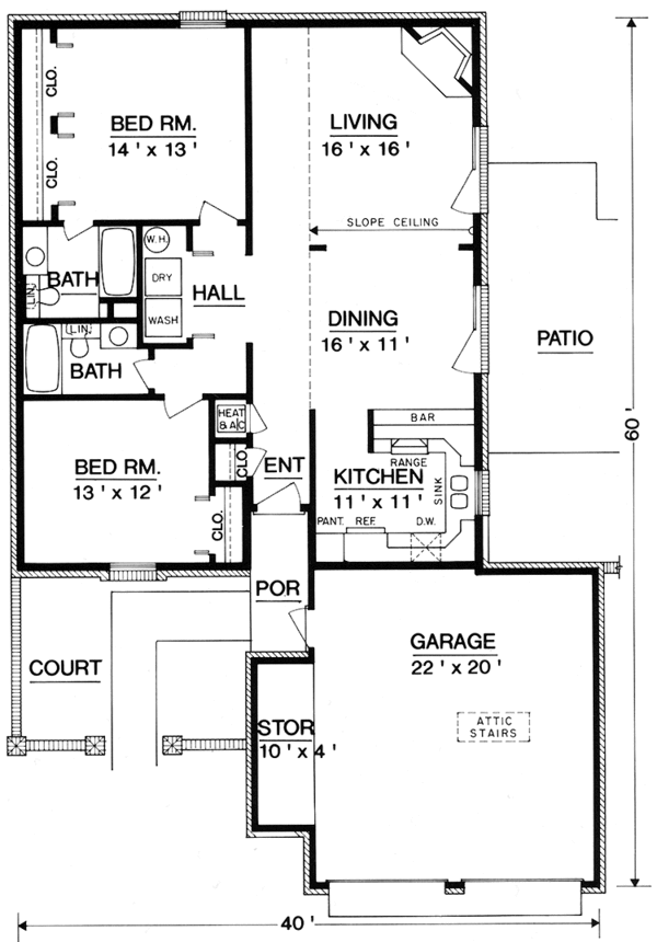 Home Plan - European Floor Plan - Main Floor Plan #45-550