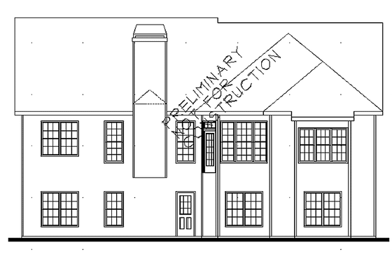 Exterior - Rear Elevation for Colonial House Plan #927-669 - 3 bed, 2 bath