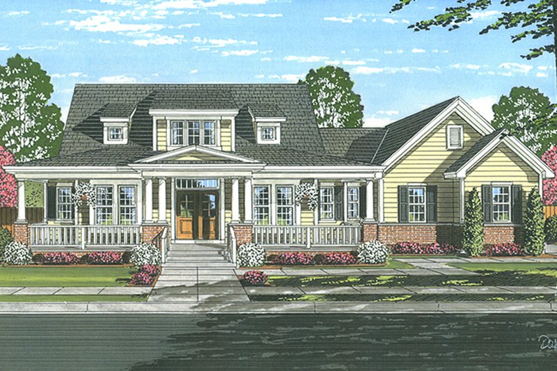 House Blueprint - Colonial Exterior - Front Elevation Plan #46-864