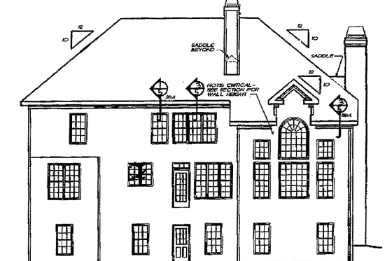 Exterior - Rear Elevation for Colonial House Plan #927-578 - 5 bed, 4.5 bath