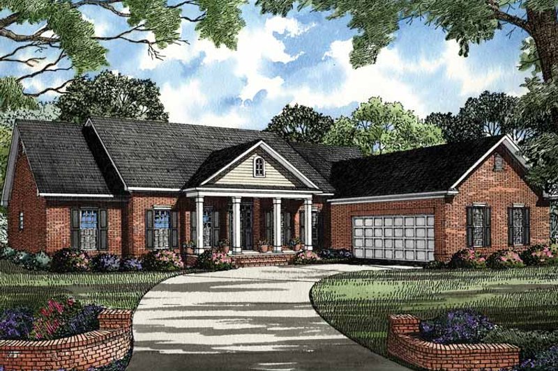 Home Plan - Exterior - Front Elevation 3 for Ranch House Plan #17-2790 - 4 bed, 2 bath