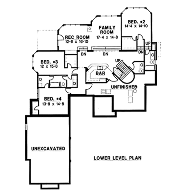 European Floor Plan - Lower Floor Plan #67-148