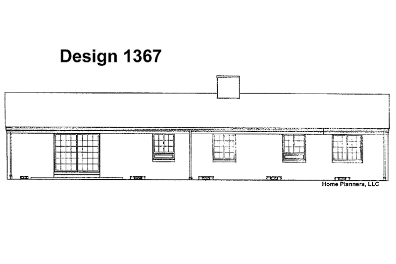 Home Plan - Exterior - Rear Elevation for Ranch House Plan #72-513 - 3 bed, 2 bath