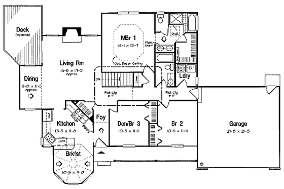 Floor Plan - Main Floor for Farmhouse House Plan #312-527 - 3 bed, 2 bath