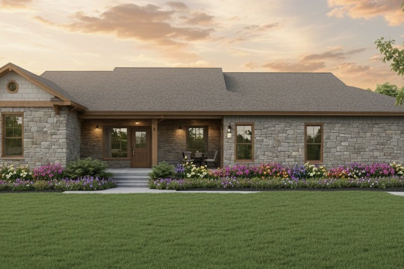 House Design - Exterior - Rear Elevation for Farmhouse House Plan #21-523 - 3 bed, 2 bath